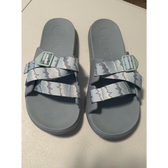Chaco Slides Sandals Gray/Blue Womens Size 12 - Picture 1 of 6